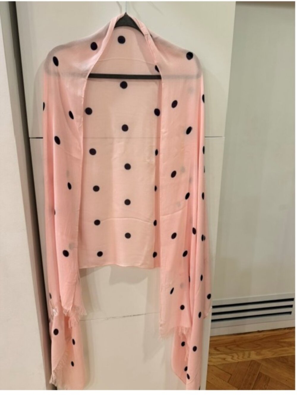 Kate Spade Pink Black Polka Dot Oversized Scarf Shawl Wrap